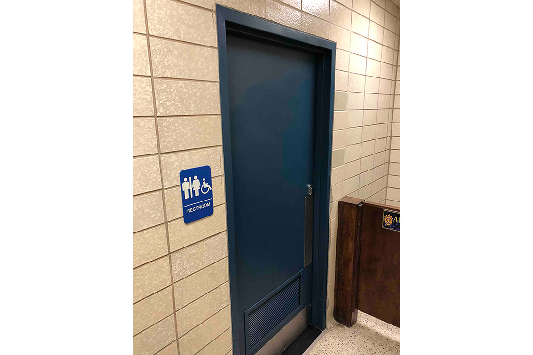 photo showing restroom entrance
